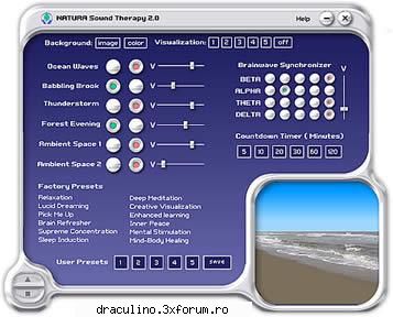 nature sound therapy este destinat crearii unui mediu placut in timpul lucrului la calculator .